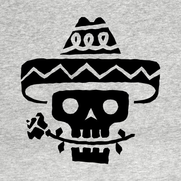 Just a Black Skull in Sombrero by Dmytro